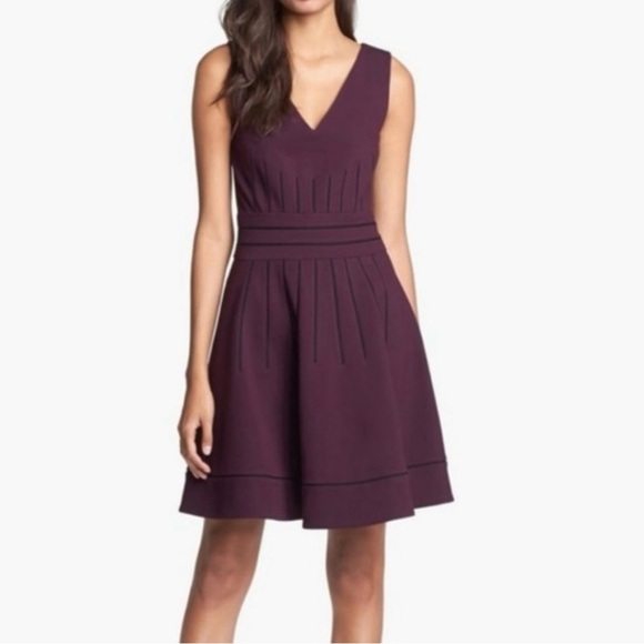 Diane Von Furstenberg Dresses & Skirts - Diane Von Furstenberg ‘Georgette’ Ponte Fit & Flare Dress in Brazen Plum Size 6